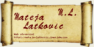 Mateja Latković vizit kartica